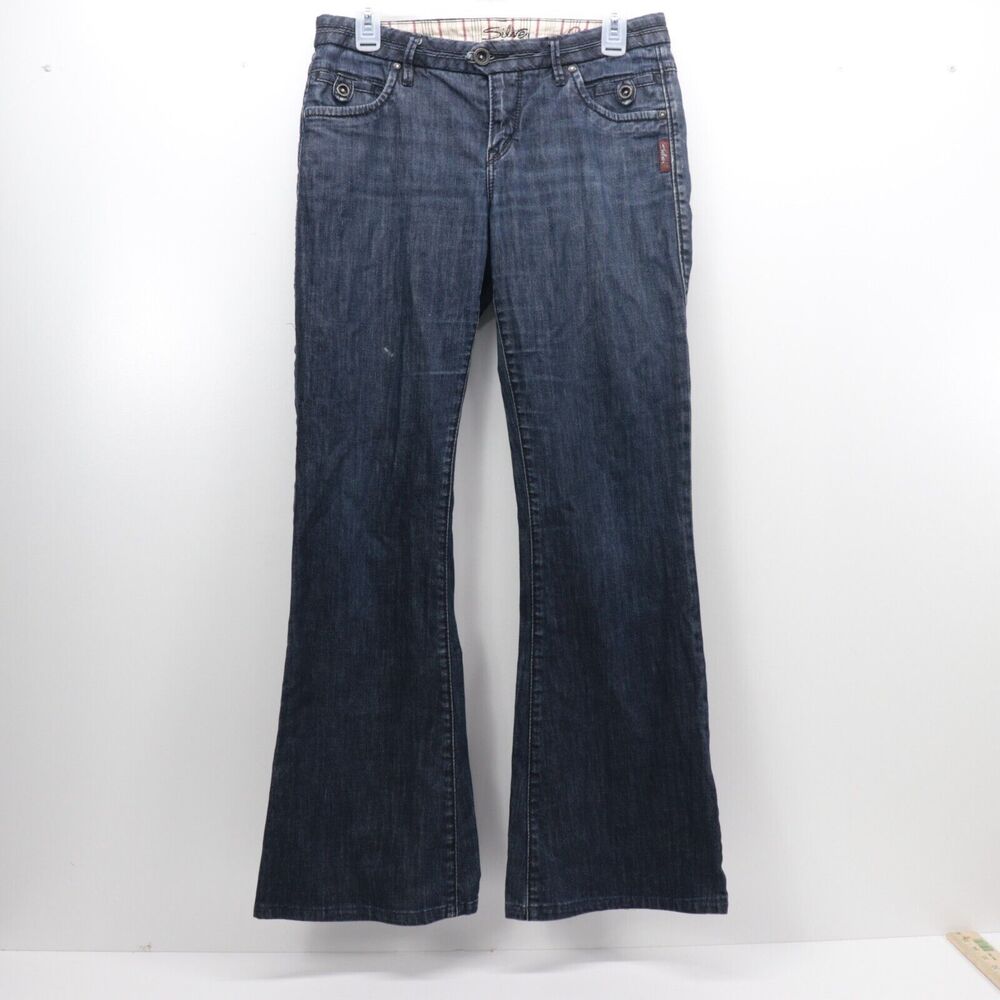 Silver Womens Jeans Chantal Size 28 x 34 Blue w Stretch & Pockets Mid Rise
